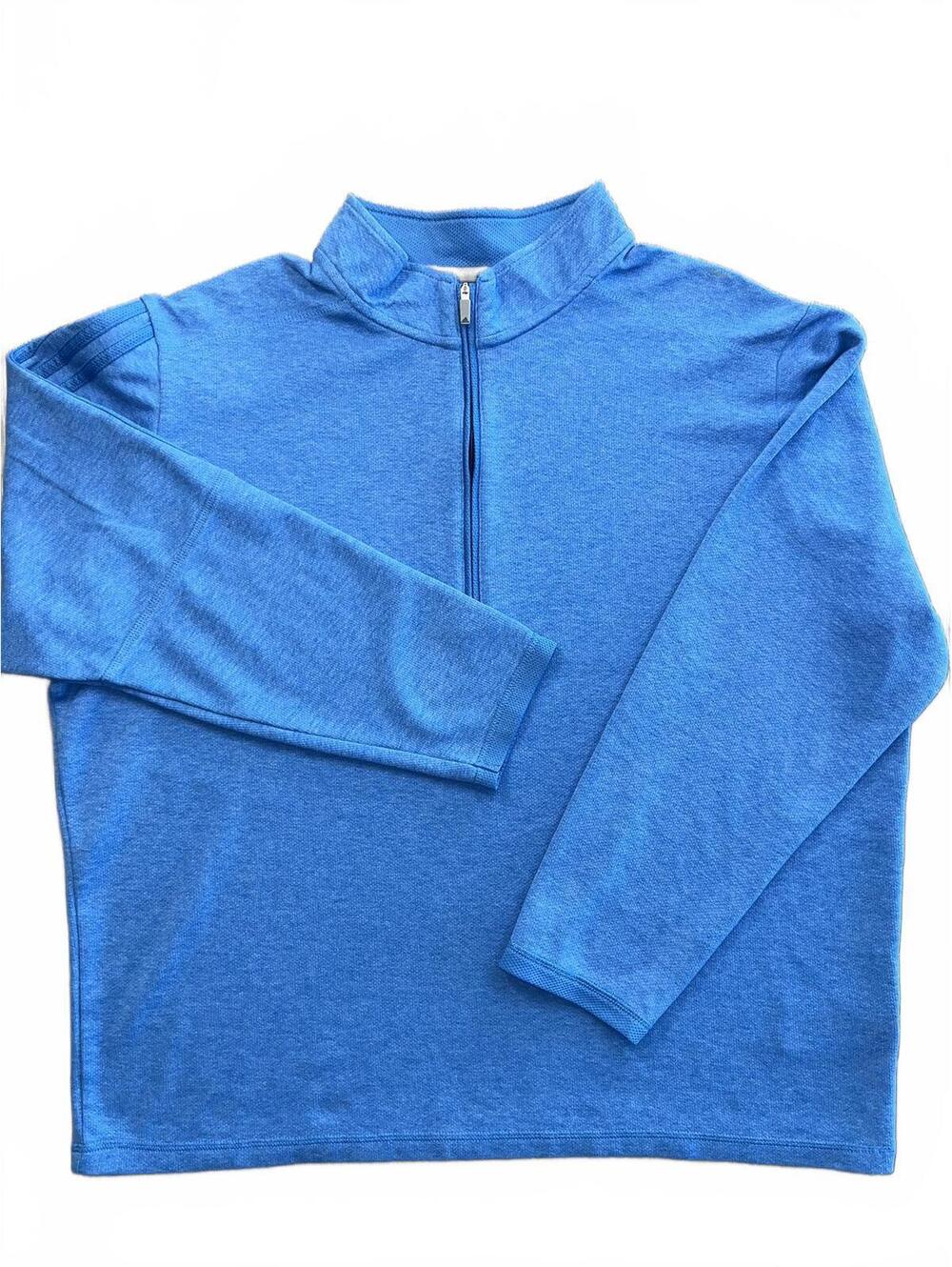 Adidas Men's Blue Quarter-Zip Pullover Sweatshirt Size XL